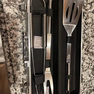 Home Solutions Stainless Steel Grill Tools with Aluminum Carrying Case